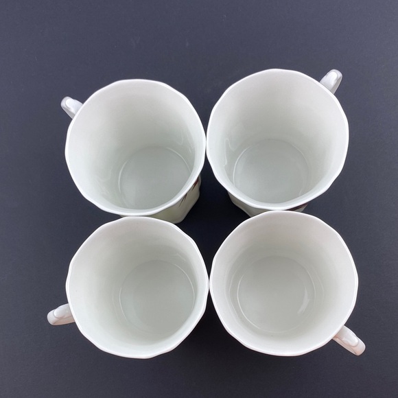 Royal Grafton Fine Bone China Tea Mugs Floral with Ridged Sides Set of 4 - Picture 7 of 10